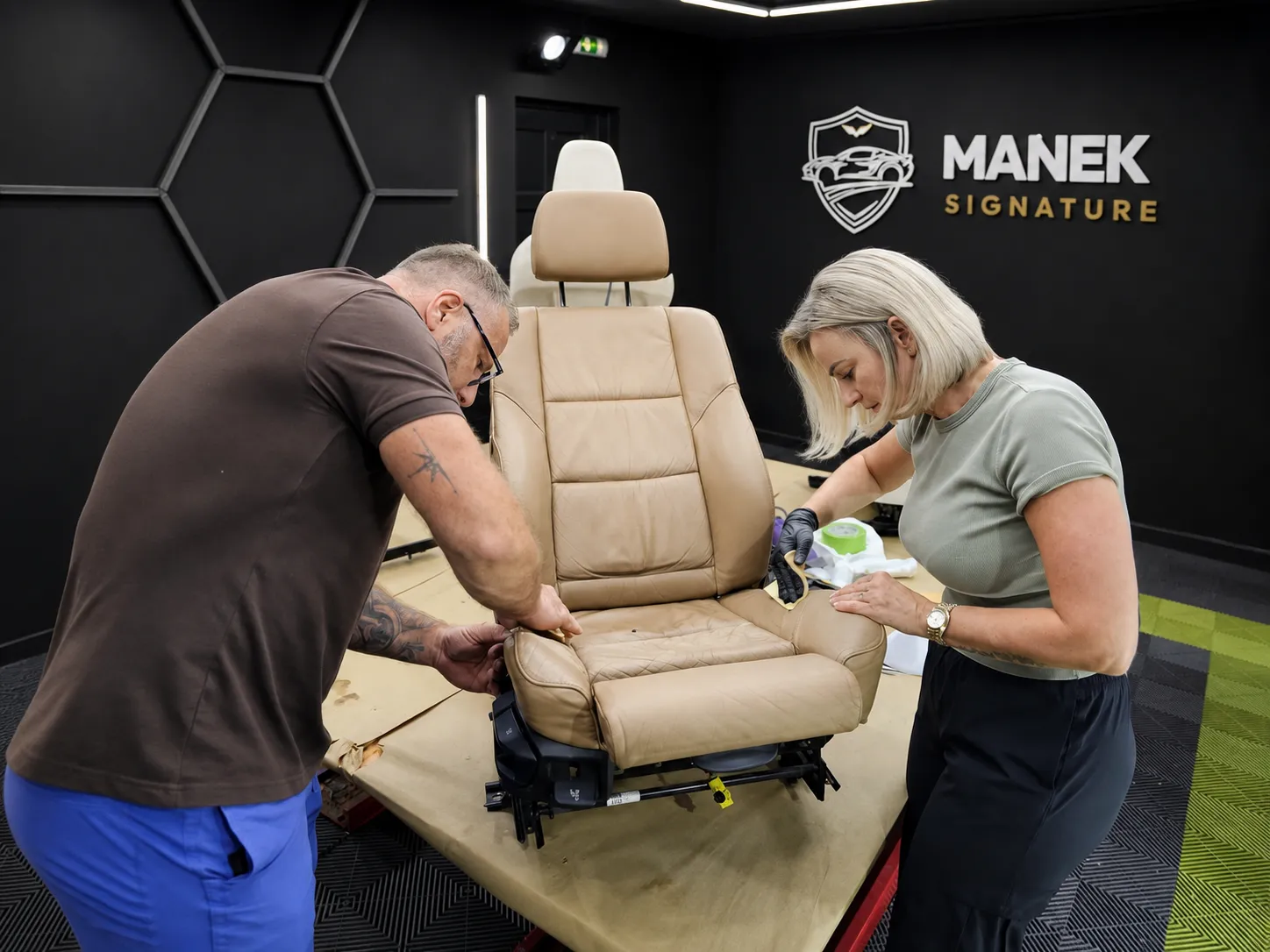 Professional car leather restoration and recolouring