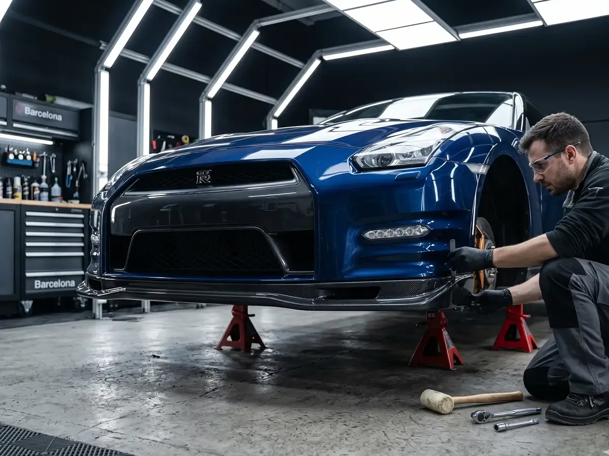 Professional body kit fitting at Manek Signature